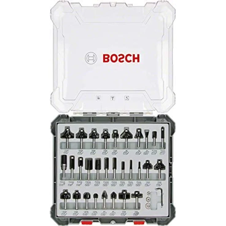 Bosch Professional 30tlg. Fräser Set (für Holz Hartholz, für Oberfräsen mit 8 mm Schaft) – Bild 1