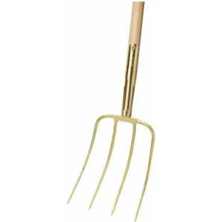 IDEAL-Dunggabel, gold, Schienenzwinge, Südstellung, Eschen-Langstiel 135 cm