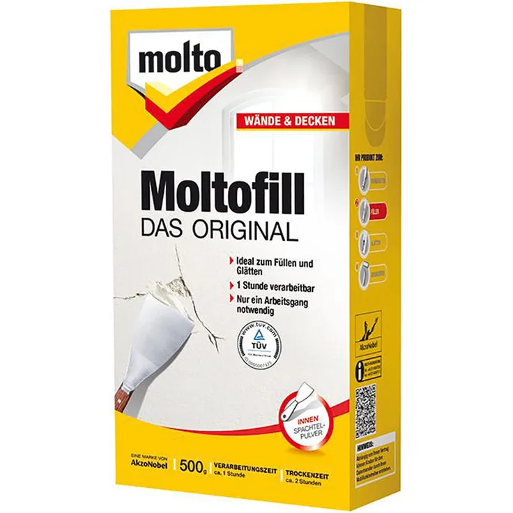 Molto Moltofill Das Original weiß 500g Spachtelpulver für Innen