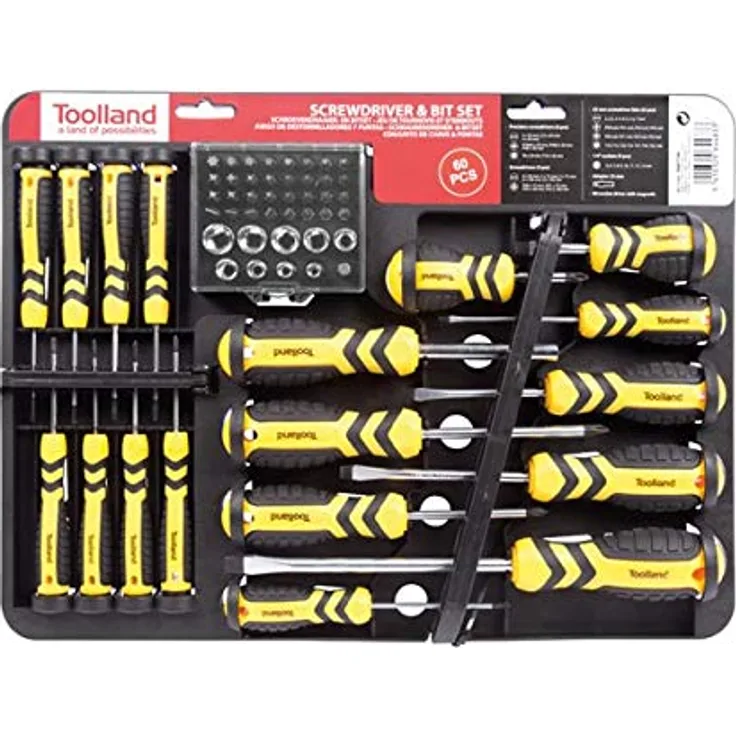 Toolland HSET15N SCHRAUBENDREHER-UND BITSET-60-tlg