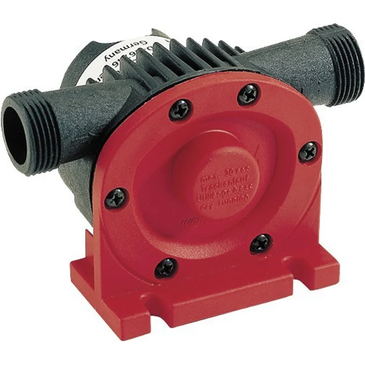 wolfcraft Bohrmaschinen Pumpe mit Kunststoffgehäuse 2207000, Selbstansaugende Wasserpumpe mit bis zu leistungsstarken 3000 l-h - ideal als oder zum Auspumpen verschiedener Wasserbetten Bohrmaschinenpumpe – Bild 1