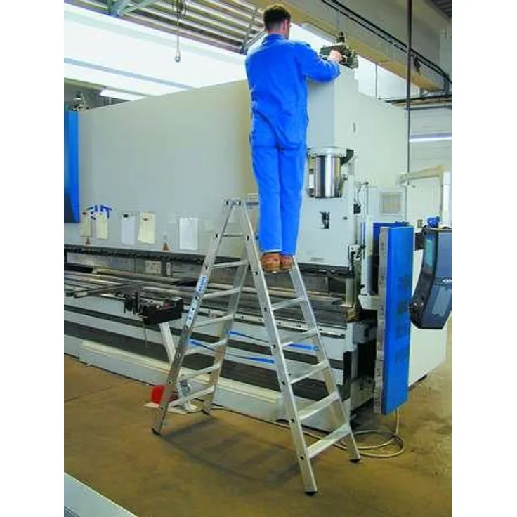 Aluminium Stufen-Doppelleiter Arbeitshöhe (max.): 2.95 m Krause Double échelle professionnelle (ALU), 2X6 STU 124746 Silber 8 kg Silber