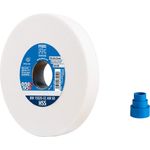 PFERD Schleifbockscheibe, 150x20x32, Ausführung HSS, Korngröße 60, Edelkorund weiß, 39008424 – Schleifbockscheibe für das Bearbeiten hochlegierter Stähle mit integrierten Reduzierhülsen (25-20-16mm)