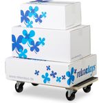 Relaxdays Transportroller Feststellbremse, 400 kg, Lenkungsrollen, Anti-Rutsch-Belag, HBT: 11,5 x 58 x 30 cm, schwarz