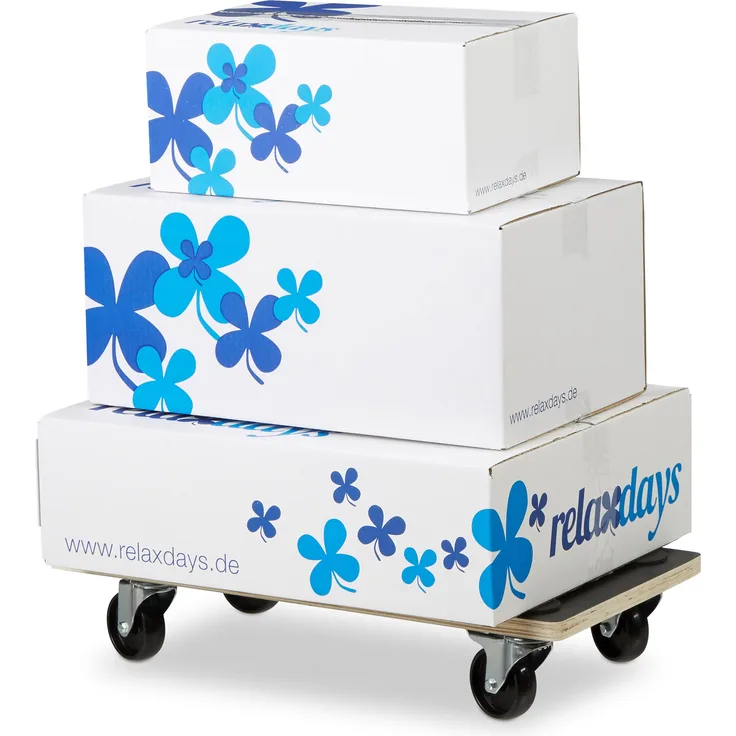 Relaxdays Transportroller Feststellbremse, 400 kg, Lenkungsrollen, Anti-Rutsch-Belag, HBT: 11,5 x 58 x 30 cm, schwarz