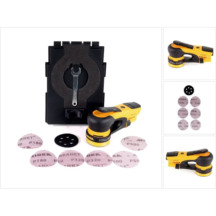 Mirka DEROS 325CV 77mm Exzenterschleifer Hub 2,5mm 250W Brushless ( MID3252011 ) + 6x ABRANENT Schleifscheibe