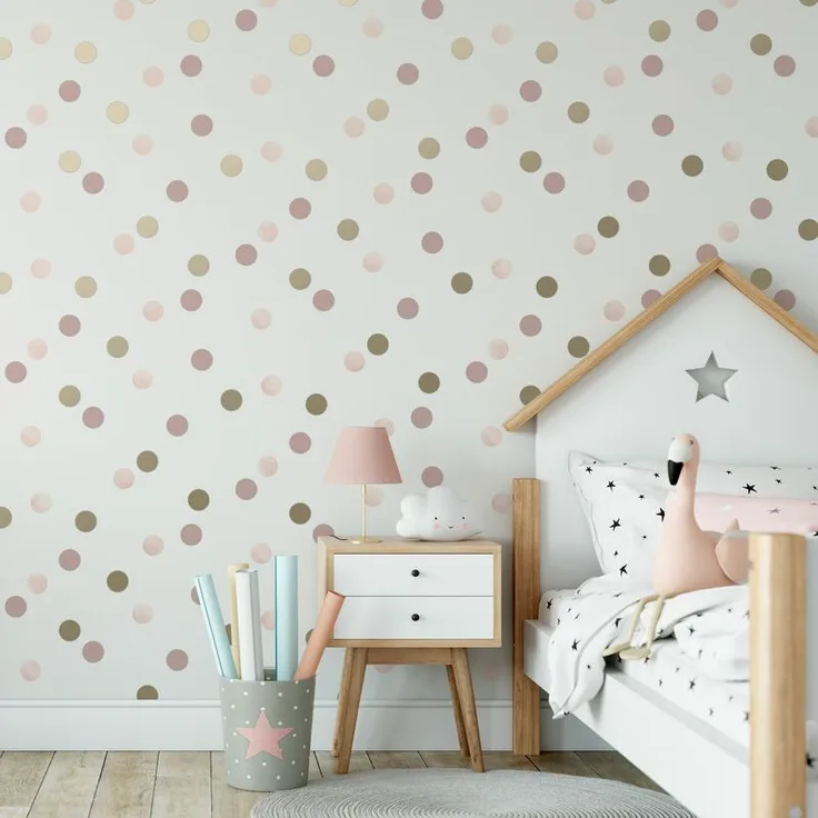 Vliestapete - Punkte - Rosa-Gold - 10mx53cm - Art For The Home