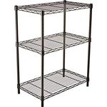 AmazonBasics Lagerregal mit 3 Regalböden, bis zu 115 kg pro Regalboden, Schwarz