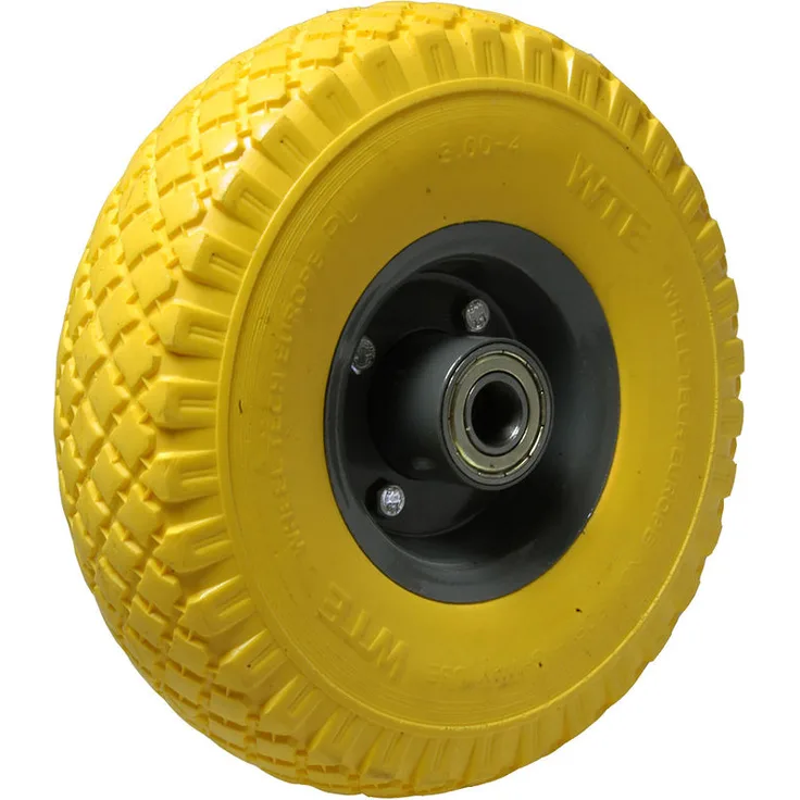 Ersatz-Reifen PU-Schaum 260mm gelb 120 kg für Schubkarre Sackkarre Reifen Rad 3.00-4 auf Stahlfelge
