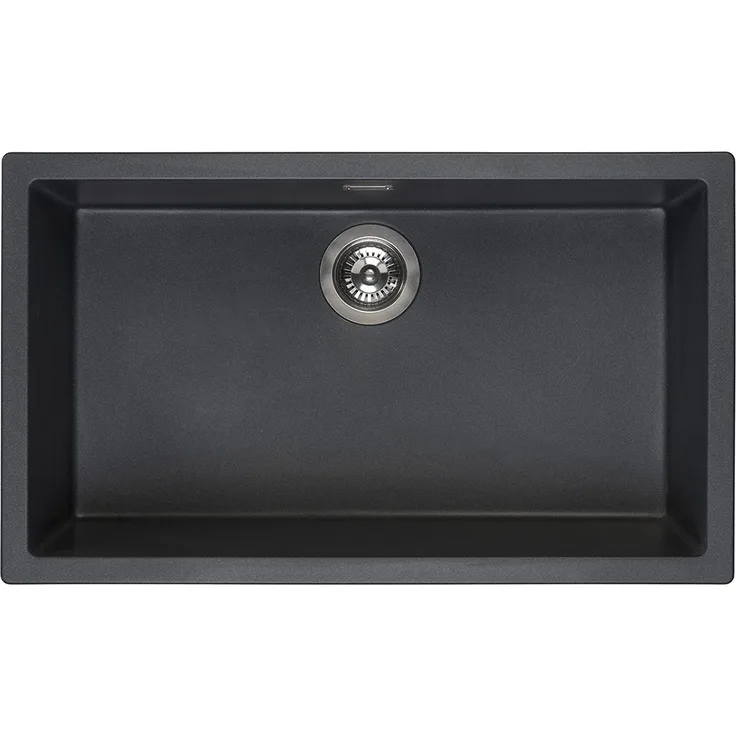 Reginox R30882 Regi Granit Spüle AMSTERDAM 72 Black Silvery ab 80 cm Schrankbreite / Auflagespüle / Unterbau / Einbauspüle
