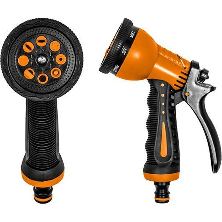 Bradas ECO-7203 Gartenbrause aus Metall 7 Funktionen, orange, 10 x 10 x 5 cm