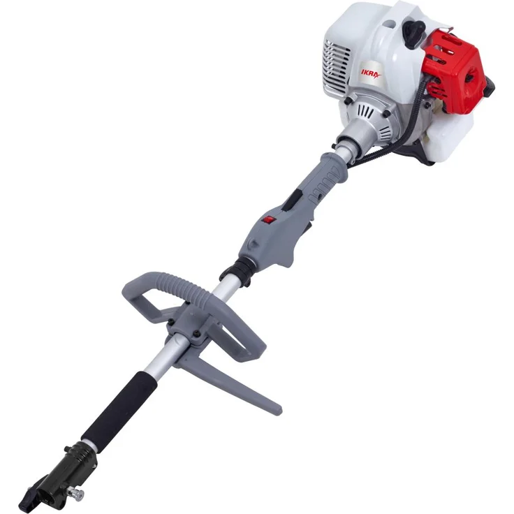 IKRA Gartenpflege Set Multitool IBKH 33 Benzin 4in1: Freischneider Rasentrimmer Entaster Heckenschere inkl. Verlängerung – Bild 2