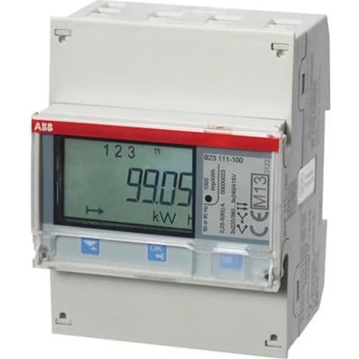ABB B23 111-100 Drehstromzähler Stahl, 3-Phasig, Direktanschluss, 65A (2CMA100163R1000)