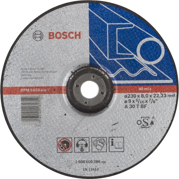 Bosch Professional 2608600386 Schleifzubehör Schruppsch.230 x 8 mm F.Stahl