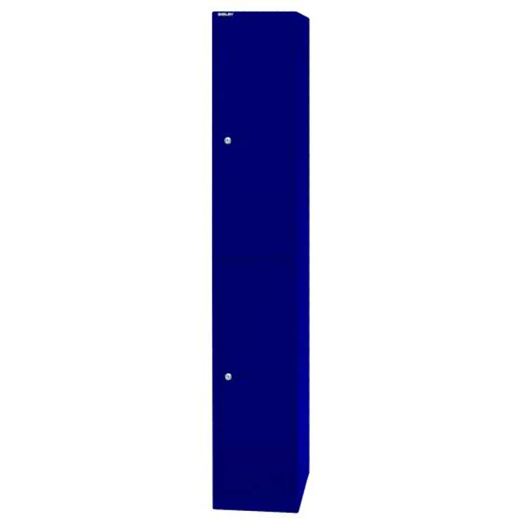 Bisley Garderobenschrank Office, 1 Abteil, 2 Fächer, T 457 mm, Farbe oxfordblau