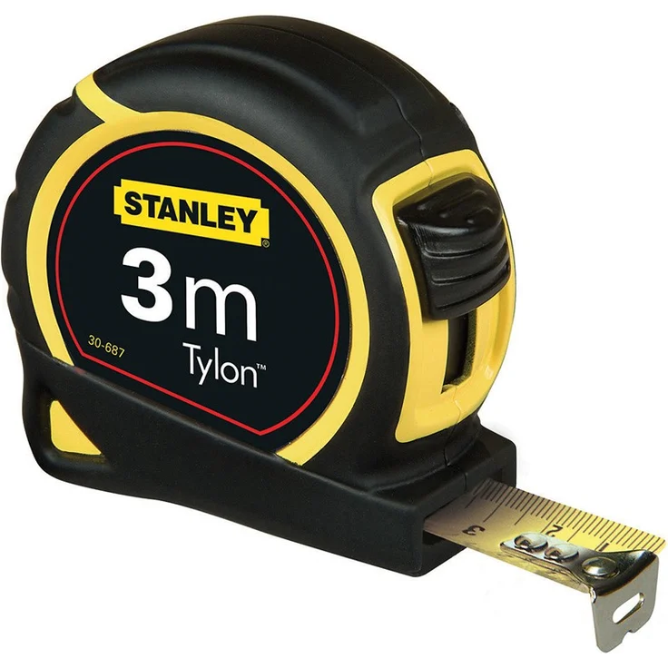 Stanley Bandmaß Tylon 3 m, Kunststoffgehäuse, extra starkes gebogenes Band, Tylon-Polymer-Schutzschicht, 0-30-687 – Bild 1