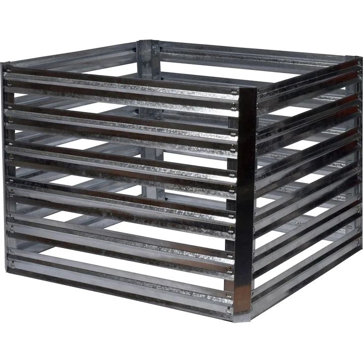 Dobar Komposter Muck für Garten- und Küchenabfälle, Kompostbehälter aus verzinktem Metall, 93 x 93 x 70 cm