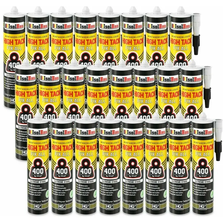 ISOLBAU High Tack Montagekleber 24 x 470g MS Polymer Baukleber FIX ALL 400kg-10cm²
