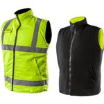 2 in 1 Profi Warnweste, Fleeceweste S