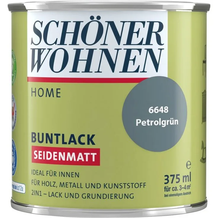 SCHÖNER WOHNEN-Kollektion Lack Home , seidenmatt, 375 ml, petrolgrün