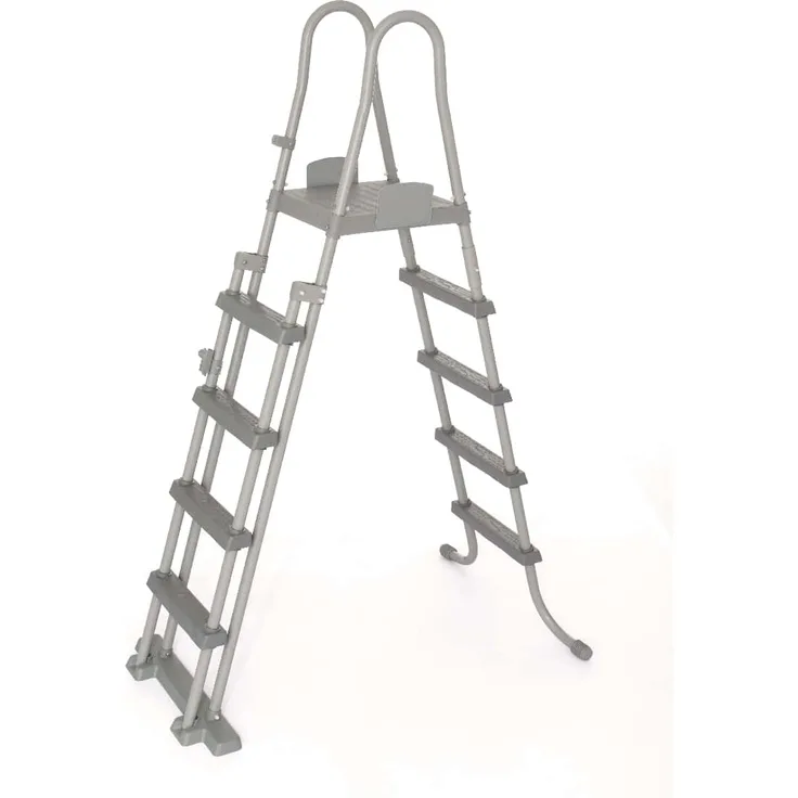 Bestway Flowclear Sicherheitsleiter, Poolleiter mit Kindersicherung durch hochklappbaren Einstieg, 132 cm