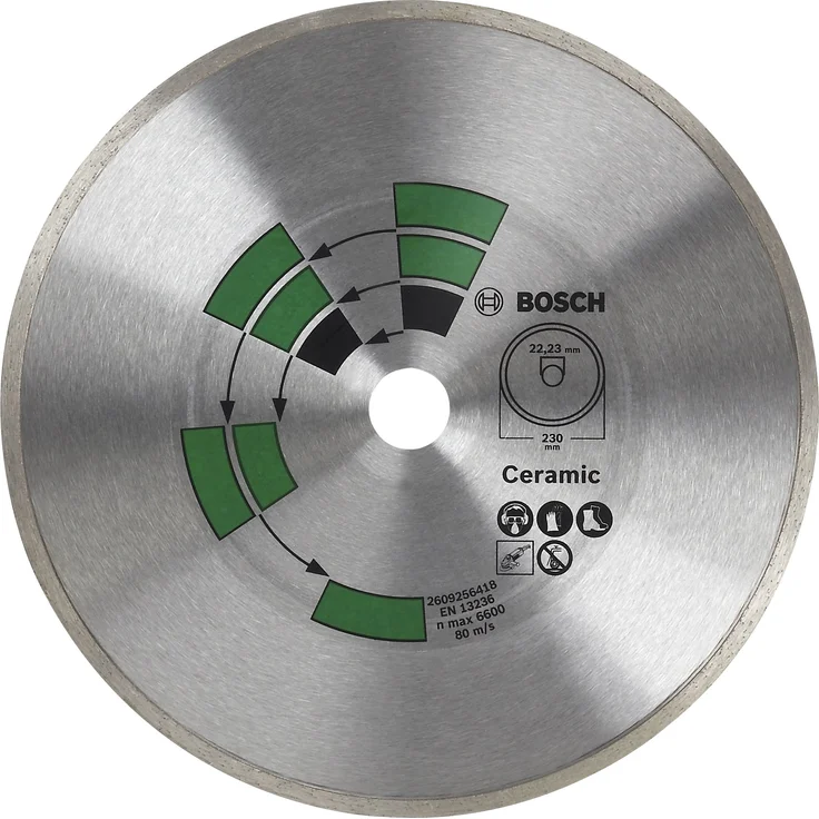 Bosch 2609256418 DIY Diamanttrennscheibe Fliesen Top Keramik, 230 mm, 22.23
