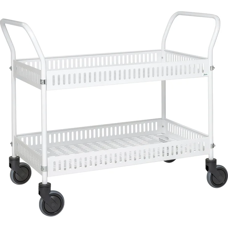 Kongamek Tischwagen mit Rand 935x535mm Ladefläche in weiss mit Bremse