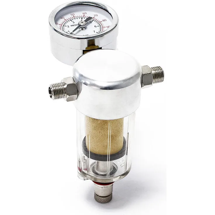 Wiltec - Airbrush Kompressor Minifilter Luftfilter Wasserabscheider Manometer 9,51mm