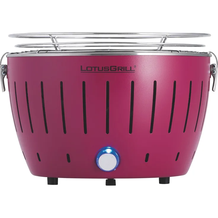 LotusGrill S Singlegrill Holzkohlegrill Pflaumenlila G-LI-280 (26cm) mit USB Anschluss