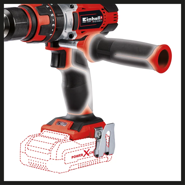 Einhell Akkuschrauber TE-CD 18-48 Li-i-Solo Power X-Change PXC (mit Schlagfunktion,Li-Ion,18 V,23 Drehmomentstufen,2-Gang-Getriebe,Drehzahl-Elektronik, ohne Akku und Ladegerät) – Bild 3