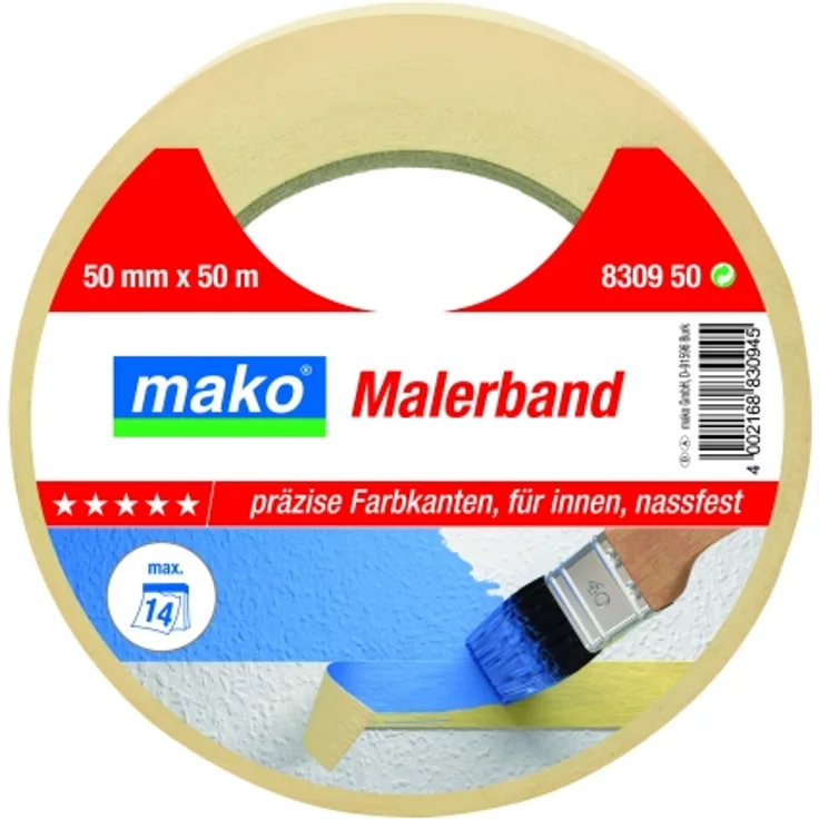 Mako PREMIUM Malerband Kreppband 30mm x 50m Nr. 830930 Malerdeckband Klebeband