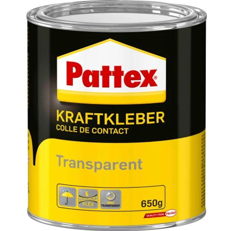 Pattex Kraftkleber Transparent, extrem starker Kleber für höchste Festigkeit, Alleskleber für den universellen Einsatz, hochwärmefester glasklarer Klebstoff, 1 x 650g - Preisvergleich – Bild 1