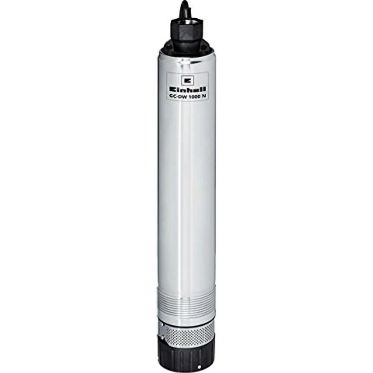 Einhell Tiefbrunnenpumpe GC-DW 1000 N (1000 W, 6500 L-h, 45 m Förderhöhe, 99 mm Pumpendurchmesser, Druckanschluss und Schmutzsieb aus Edelstahl, mehrstufiges Pumpenrad, Überlastschalter) Tiefbrunnenpumpe – Bild 1