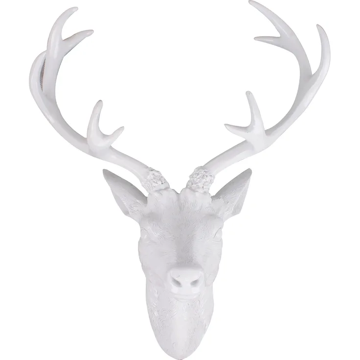 XXL Hirschgeweih Hirschkopf Geweih 10-Ender Weiß 48x32x61cm