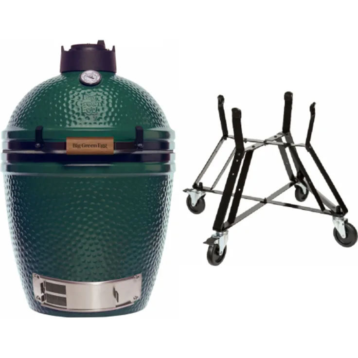 Big Green Egg Holzkohlegrill Medium inkl. Nest auf Rollen