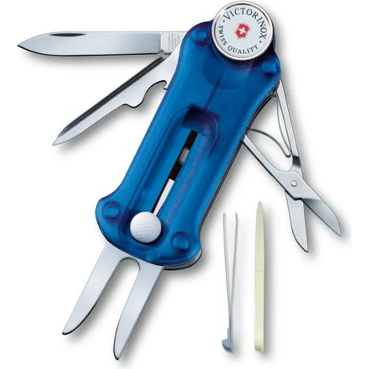 Victorinox Taschenmesser Golf Tool (10 Funktionen, Ballmarkierer, Reparatur) blau transparent