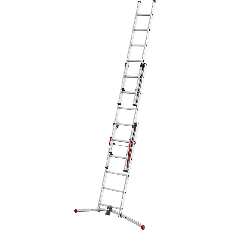 Hailo S100 ProfiLOT, Aluminium Kombileiter 3-teilig, 2x6 + 1x5 Sprossen – Bild 4