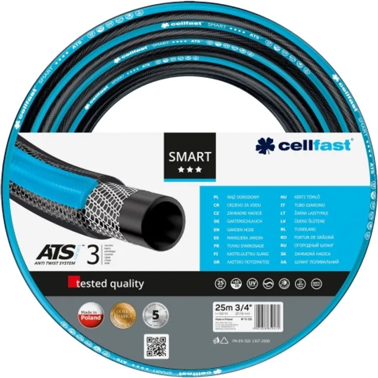 Cellfast Gartenschlauch SMART ATSV 3/4 Zoll 25 m