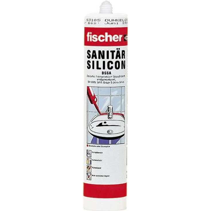 Fischer DSSA Sanitär-Silikon Herstellerfarbe Transparent 053100 310ml – Bild 1
