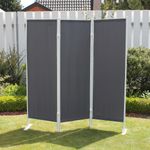 Leco Paravent, Trennwand und Sichtschutz für Balkon und Garten, 3-teilig anthrazit
