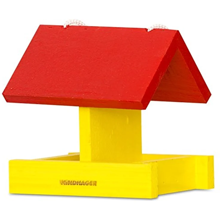 Windhager Vogelhaus Sparrow, Vogel-Silo, Futterhaus für Vögel, Vogelhäuschen, gelb, 06993