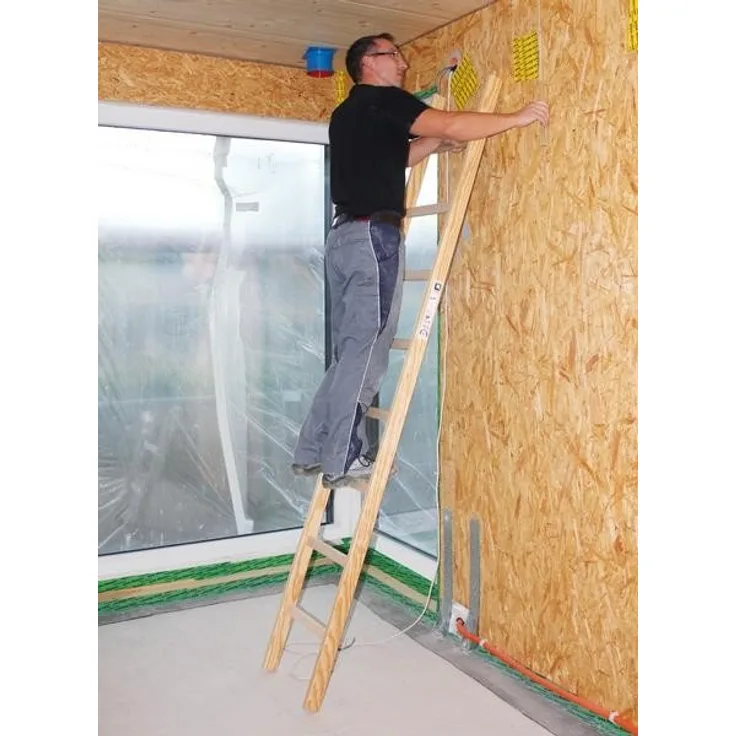 Holz Anlegeleiter Arbeitshöhe (max.): 4.1 m Günzburger Steigtechnik 33110 Braun 6.7 kg Braun