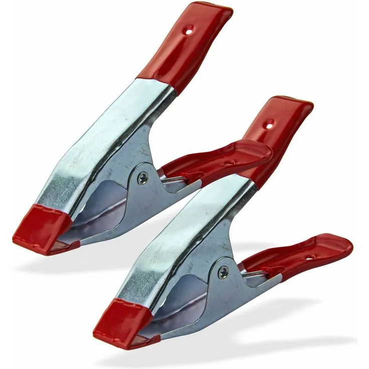 Dema - 2x Leimzwinge 150 mm verzinkt, gummiert Schraubzwinge Spannzwinge Klemmzwinge Federzwinge Einhandzwinge