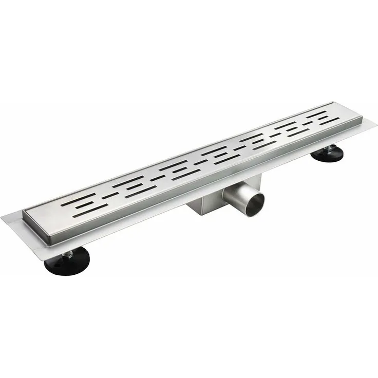 Duschrinne Bodenablauf Quadrate aus Edelstahl sehr flach R8 70cm