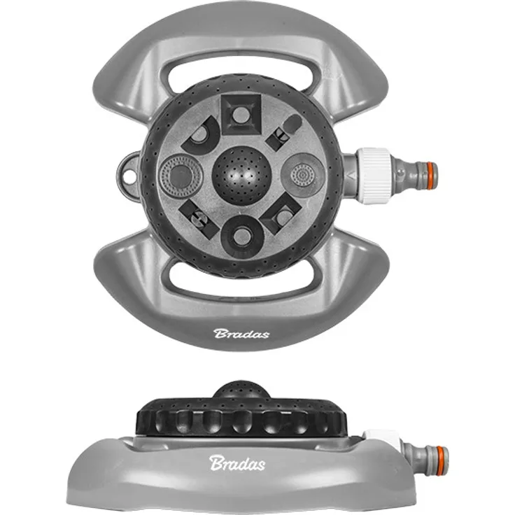 Bradas WL-Z15 WhiteLine 8-Funktionen Rasensprenger Sprinkler Regner Bewässerung, grau, 10 10 5 cm