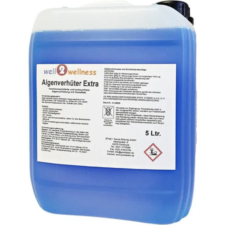 well2wellness Pool Algenverhüter EXTRA5,0 l plus 125g NoPhos