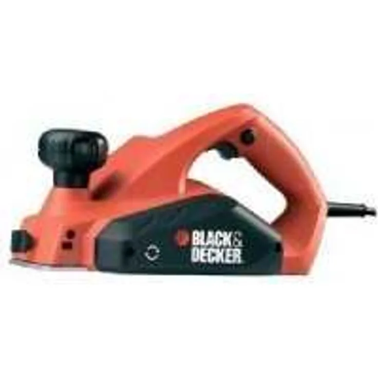 Black+Decker Hobel (mit Zubehör, 750 Watt, Hartmetall-Wendemesser, umstellbarer Spanauswurf, Staubfangbeutel) KW750K
