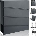 monzana Design Briefkasten Stahl anthrazit mit Zeitungsfach 2 Schlüssel Namensschild Wandbriefkasten