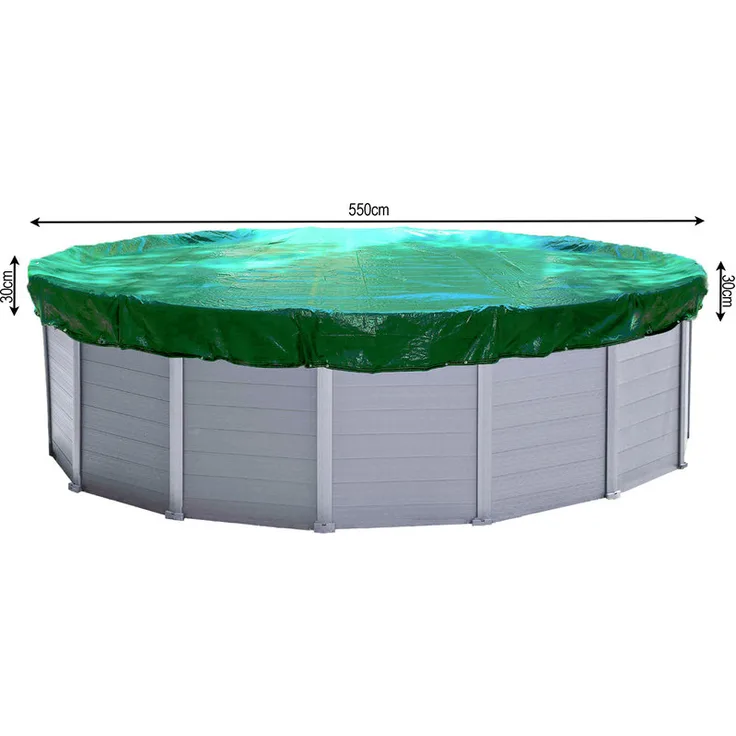 Abdeckplane Pool Rund Planenmaß : Ø 610cm passend für Poolgröße Ø 500-550cm Winterabdeckplane Poolabdeckung 180g-m²