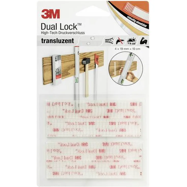 3M DL-HT Klettband zum Aufkleben Pilzkopf (L x B) 100mm x 19mm Transparent 4St.